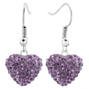 Oorbellen Strass Hart Paars